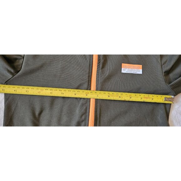 Victoria Secret Pink XS Ultimate Olive Green Neon Orange 1/2 Zip Pullover Shirt - Picture 7 of 11